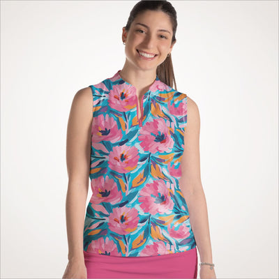 SLEEVELESS QUARTER ZIP TOP