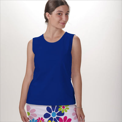 SLEEVELESS CREW NECK TOP - Royal Blue / xs - Shirts & Tops